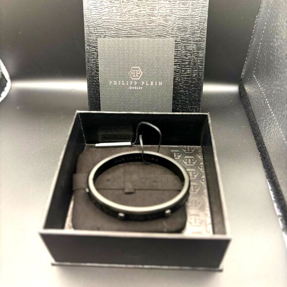 Philipp Plein PJ7AA17BL Mens Black Stainless Steel Hexagon Bracelet NIBWT - Picture 9 of 17